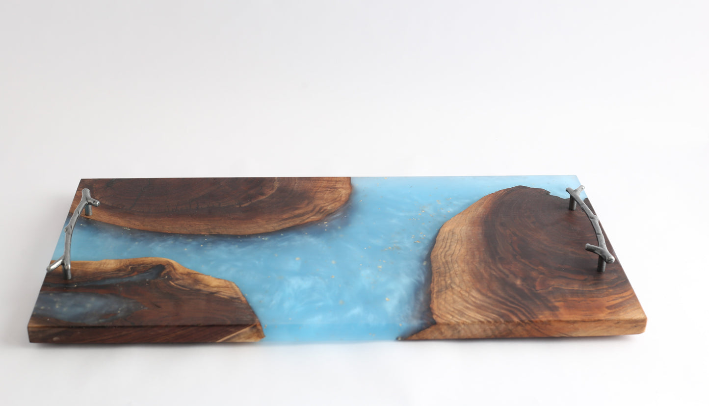 Large Blue With Gold Flakes