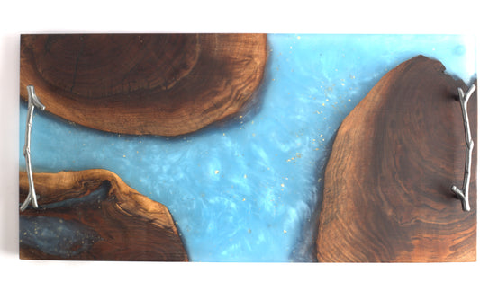 Large Blue With Gold Flakes